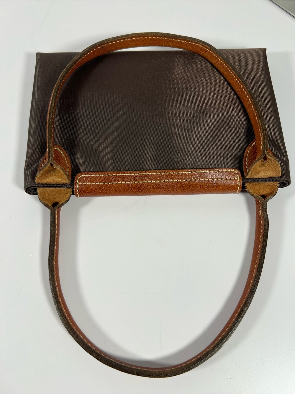 3091: Longchamp Le Pliage Brown Nylon Foldable Tote Bag Large - Picture 4 of 10